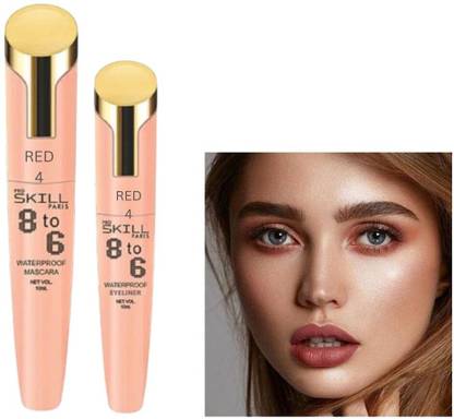 RED4 Black 8to6 eyeliner and mascara Matte Finish, Water-Proof 2 10 ml