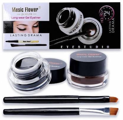 Music Flower Black Brown Professional Black and Brown Gel Liner 6 g
