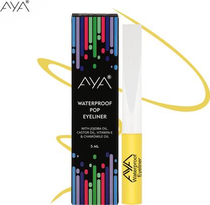 AYA Waterproof Eyeliner- 5 ml, Lemon Yellow | Waterproof, Long Lasting, Smudge Proof 5 ml