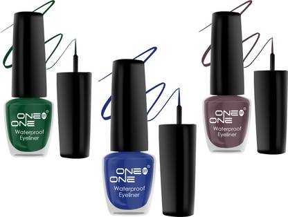 One on One Waterproof Eyeliner, Set of 3 | Long lasting Eyeliner, Smudge Proof Eye Makeup 15 ml