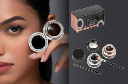 SHENYCOLORS 2 in 1 Black & Brown Water Proof & Smudge Proof 24 hrs Gel Eyeliner (PACK OF 1) 8 ml