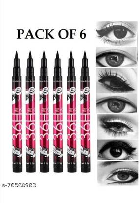 Ginniz Water & Smudge Proof 36 Hour Long Lasting Liquid Eyeliner (Pack of 6) 15 g