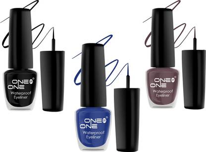 One on One Waterproof Eyeliner, Set of 3 | Long lasting Eyeliner, Smudge Proof Eye Makeup 15 ml