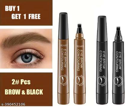 TRK IMPEX Waterproof Long Lasting Natural Looking 4 Tip Eyebrow Pencil Beard Filling Pen 5 g