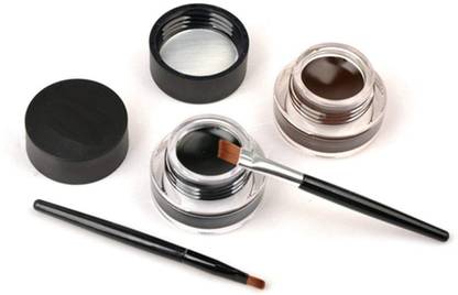 ADJD Black and Brown Gel Eyeliner Cream Set, Eyebrow Cream 6 g