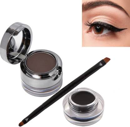 Facejewel 2in1 Gel Eyeliner Powder Cake & Black Gel Kajal Eyeliner (3gm+4gm) 7 g