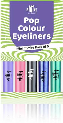 Elitty Eyeliner Waterproof Liquid Mini Pop Combo 5 | 12hrs, Long Lasting 5 ml