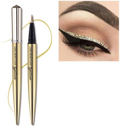 MYEONG Shiny Diamond Golden Color Eyeliner for Long Lasting Stay, Smudge Proof 1.5 g