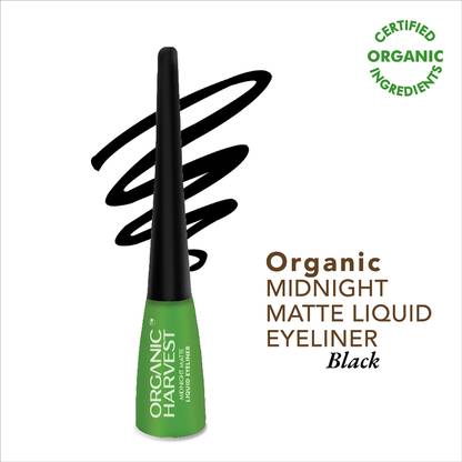 Organic Harvest Midnight Matte Liquid Eyeliner |Waterproof & Smudge-proof | Certified Organic 4.5 ml