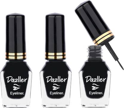 Dazller Washable Eyeliner(Pack of 3 X 6.5mL), Velvet Matte, Smudge proof,Water-resistant 19.5 ml