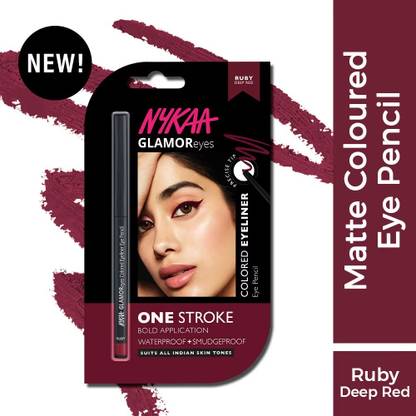 NYKAA ONE STROKE GLAMOReyes colored Eyeliner Ruby Deep Red 0.3g 0.3 g