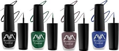 AYA 24 Hrs Long Lasting & Waterproof Eyeliner, Set of 4, (Black,Blue,Brown,Green) 20 ml