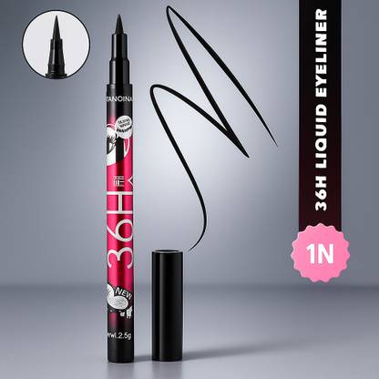 Rehanza 36H Waterproof Liquid Eyeliner – Smudge Proof Black, Precision Felt Tip 2.5g 2.5 g