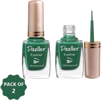 Dazller Eyeliner Waterproof - (Pack of 2), Matte, One stroke application, Long-lasting 9.5 ml