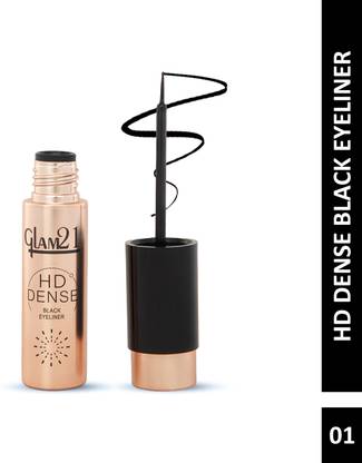 Glam21 Cosmetics HD Dense Black Eyeliner Liquid Longlasting, Smudgeproof & Waterproof 12hrs Stay 6 ml