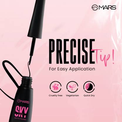 MARS Skyline Liquid Eye Liner | Black | Long Lasting | Matte Finish | Smudge Proof 4.5 ml