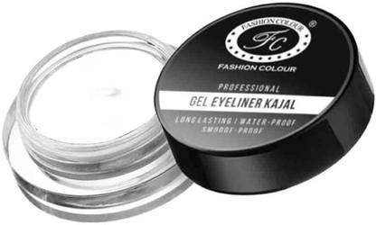 FASHION COLOUR Professional Gel Eyeliner Kajal II Long Lasting, Waterproof, Smudge-Proof and Smooth Gliding II Available in Range Of 3 Colours, ( WHITE) 6 g