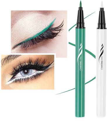 tanvi27 Waterproof Tip Liquid Eyeliner,Waterproof Green & White Sketch Eye Liner 4 g