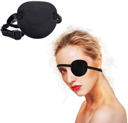 Ezliving Eye Patch for Kids Adults Eye Cover for Halloween Christmas Pirate Theme (BLACK)