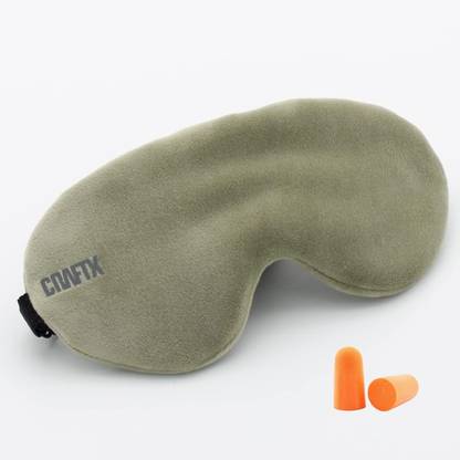 craftx 3D Sleeping Eyemask With Earplugs, 100% Darkness, Eye Mask ( Olive )