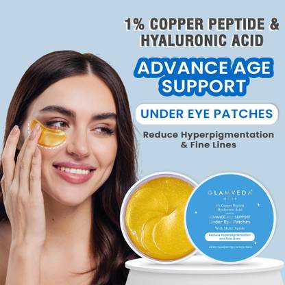 GLAMVEDA Copper Peptide 1% Advance Age Support Under Eye Patches For De-Puffing