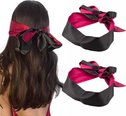 eyurva 2 Pcs satin restraints ribbon for couple | blindfold fetish eye mask