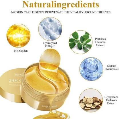 krimitty Gold Eye Mask for Dark Circles | Brightening, Firming & Refreshing Care