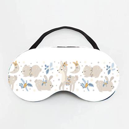 WELLTONE Cute And Soft Printed Sleep Mask, White C