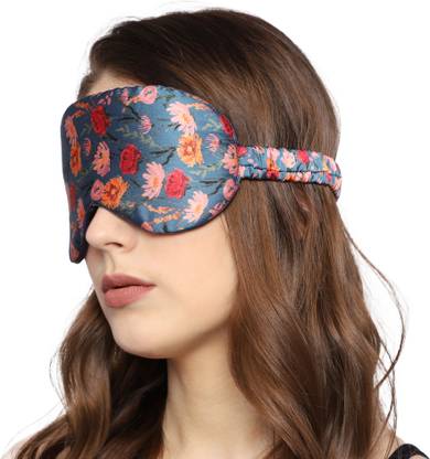 Oscar Home Mulberry Silk Printed Eye Mask with Elastic Band for Sleep, Travel & Naps