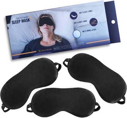 TRUSTROW 100% Ultra Smooth & Easy adjustable Eye Mask And Blind Fold