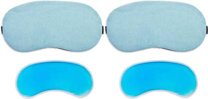 JK ENTERPRISE Sleeping Eye Mask Cover for Insomnia, Meditation, Puffy Eyes and Dark Circles Bunny Pink Gel 2 PC LIGHT BLUE