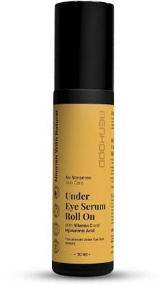MENHOOD Under Eye Serum Roll On Cream With Vitamin C & Hyaluronic Acid, Massage Roller