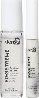 Clensta Eggstreme Eyebrow & Eyelash Growth Serum With Egg Protein & Vitamin E| 8ML + 6ML