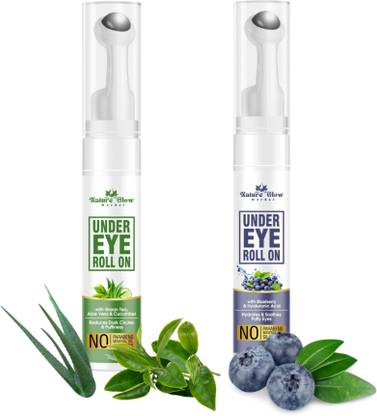Nature Glow Herbal Green Tea+ Blue berry Under Eye Roll on|Soothing eye care|Pack of 2