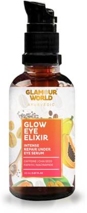 Glamour World Ayurvedic Glow Eye Elixir Serum, For Dark Circles, Fine Lines or Wrinkles, Eye Puffiness