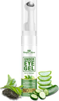 Nature Glow Herbal Green Tea Under Eye Roll on for Dark Circles, Puffy Eyes, Wrinkles Removal