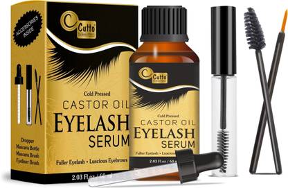 cutto Organic Castor Oil Eyelash Serum 60ml, For eyelash growth, Soft eyelash