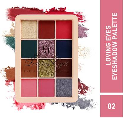 Half N Half 12 Loving Eyeshadow Palette Waterproof Highly Pigmented Long Lasting Blendable-2 9.5 g