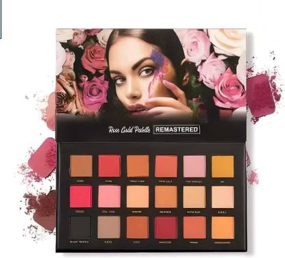 mkldsrh 18 Color Rose Gold Eyeshadow Palette Shimmer & Black Eye Shade with Mirror 20 g