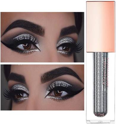 tanvi27 Waterproof & Highly Pigmented Metallic Liquid Glitter Grey Eyeshadow 5.5 ml