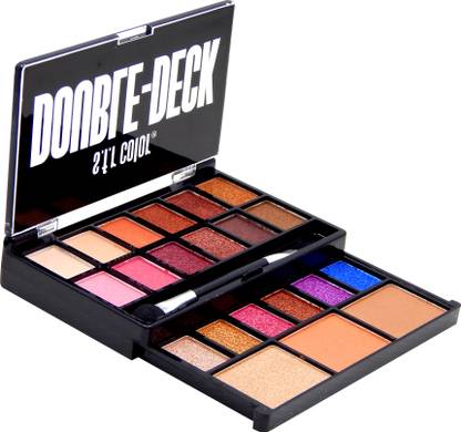 s.f.r color Double deck 18 color shimmer nude and pop color eyeshadow with bronzer +contour 18 g