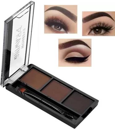 alku 3 Color Eyebrow Powder Cake Palette With 1 Brush 7.2 g (Multicolor) 1 ml