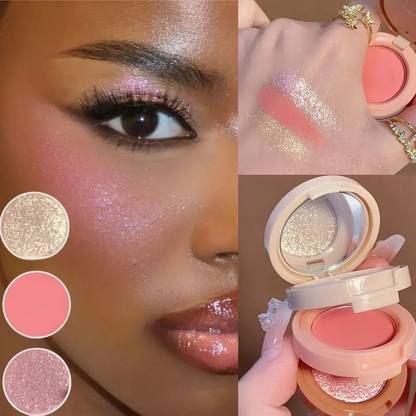 GULGLOW99 3-in-1 Matte & Shimmer Highlighter Blush Long-Lasting Glow 4.8 g