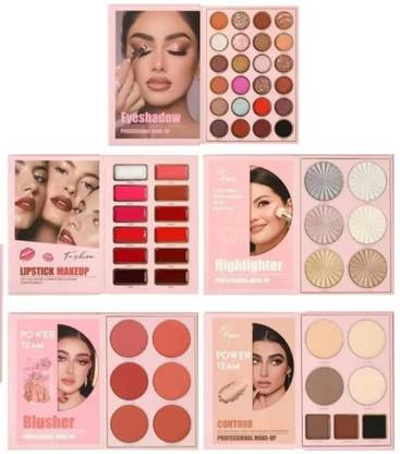 wryak 5-in-1 Professional Makeup Palette, Eyeshadow, Lipstick, Highlighter 20 g