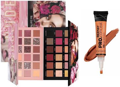 rezmay Beauty Promo Pack Rose Gold and Nude Eyeshadow Palette + Orange Concealer 36 g