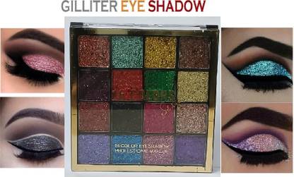 BLUEMERMAID Perfect 16 color glitter eye shadow High sparkle glitter eye makeup palette 25 g