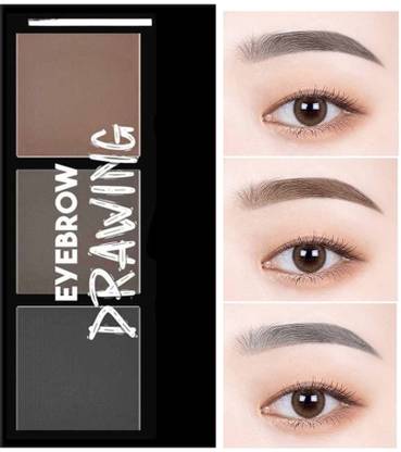 MYEONG 3 color Eyebrow Enhancer Waterproof Sweat-Proof Long Lasting Kit 7.2 g