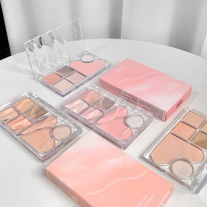 VONGEE Gege Bear 5-in-1 Eyeshadow Palette & Blush | Pink Peach Shades | Matte & Shimmer 40 g