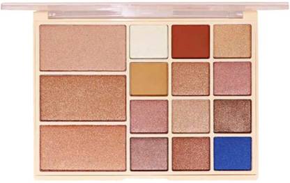 INDIANA HUDA 15 in 1 Baked Highlighter & Eyeshadow Palette, Face Makeup 33.6 g