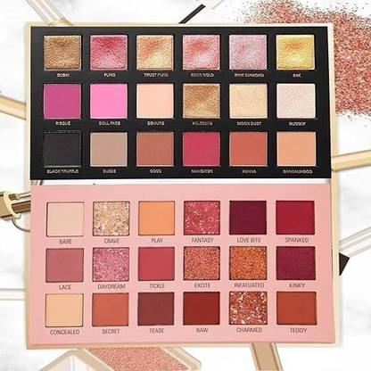 Aziel Nude & Rose Gold Eyeshadow Palette Combo, Shimmery Finish_A 18 g